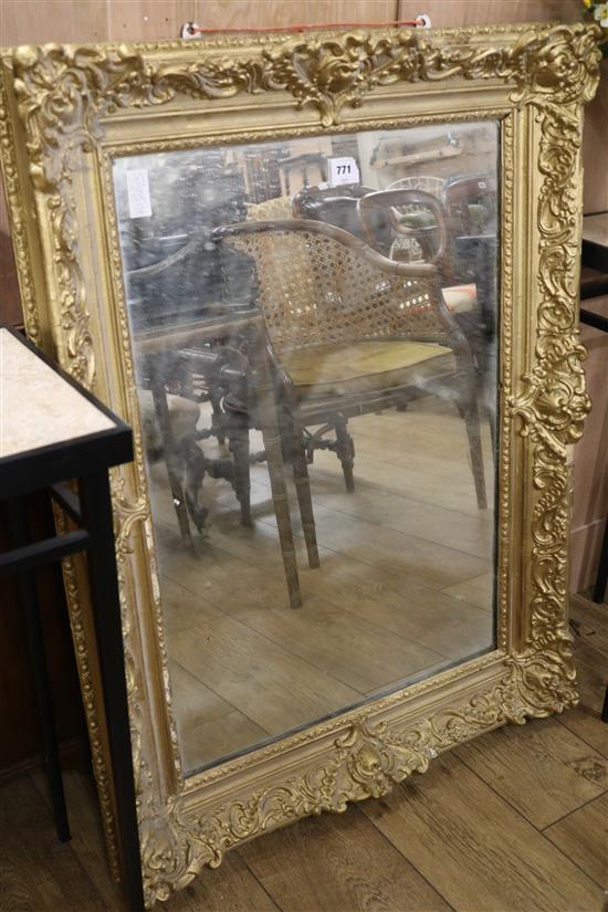 A large gilt framed mirror, W.105cm